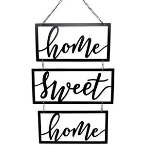 Metal 'Home Sweet Home' Black Wall Hanging Sign